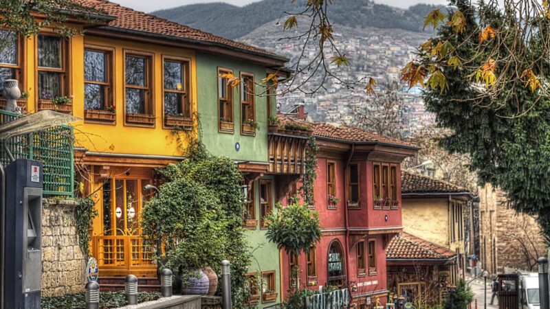 Bursa Ulu Cami ve çevresi panoramik manzarası